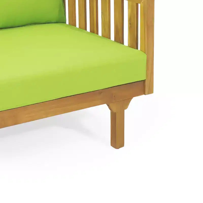 Christopher Knight Home Panfilo Lit de repos 3 places rembourré en bois d'acacia avec table basse