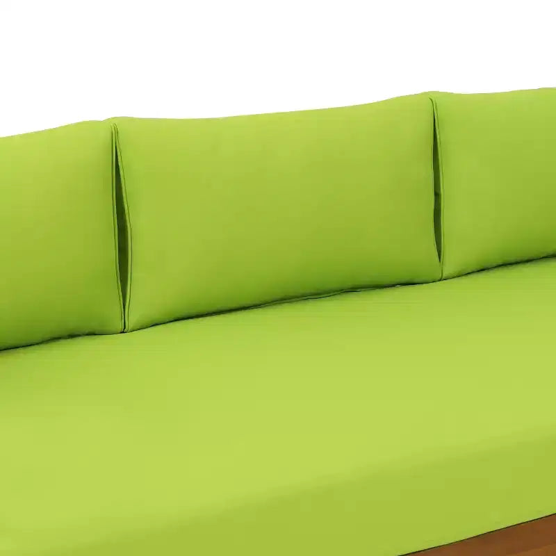 Christopher Knight Home Panfilo Lit de repos 3 places rembourré en bois d'acacia avec table basse