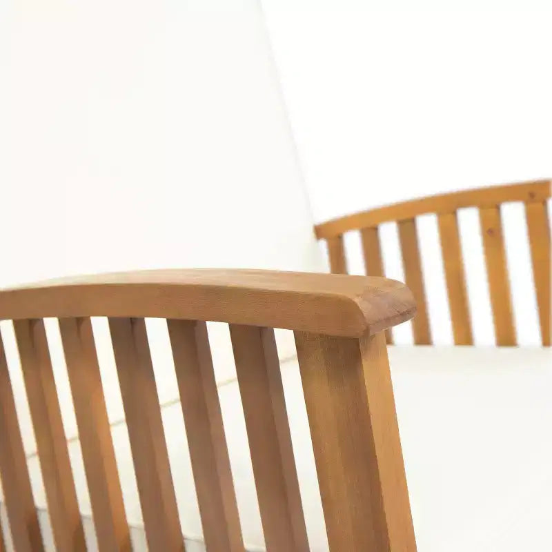 Christopher Knight Home Alabelle Ensemble de conversation 3 pièces avec rocking-chair et coussins en bois d'acacia, marron/crème