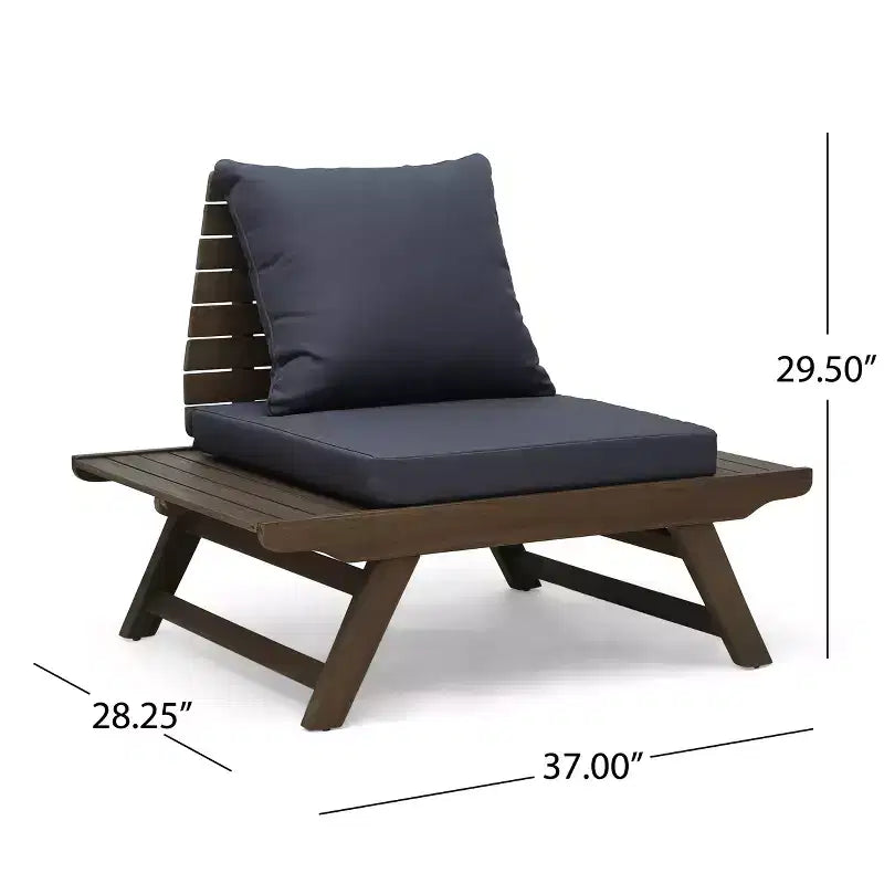 Christopher Knight Home Sedona Ensemble de conversation d'extérieur 6 places en bois d'acacia avec coussins et table d'appoint