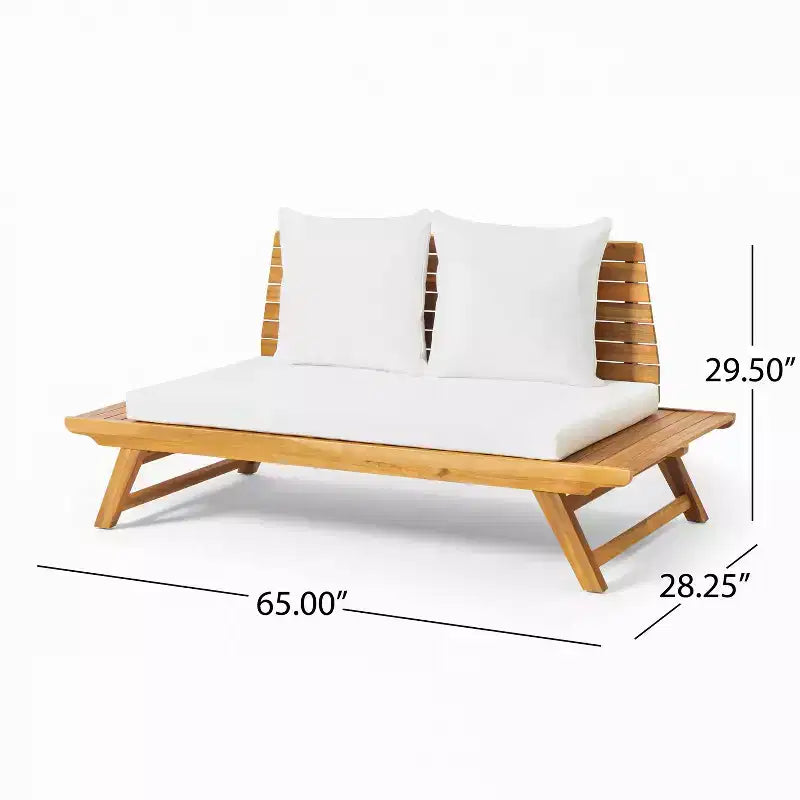 Ensemble de conversation d'extérieur 6 places Christopher Knight Home Sedona en bois d'acacia avec coussins