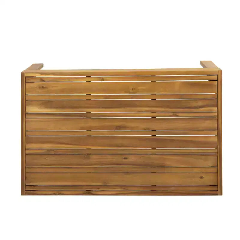 Ensemble de meubles de patio d'extérieur, ensemble de conversation en bois d'acacia avec chaises d'appoint en osier, causeuse et table basse - Merax