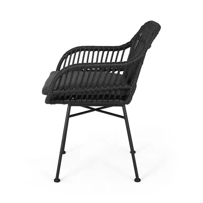 Christopher Knight Home Lehrman Ensemble de salon 3 pièces en osier et verre trempé avec coussin