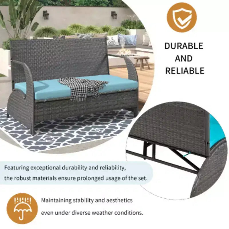 Banc de jardin transformable : 4 places, se convertit en table et chaises