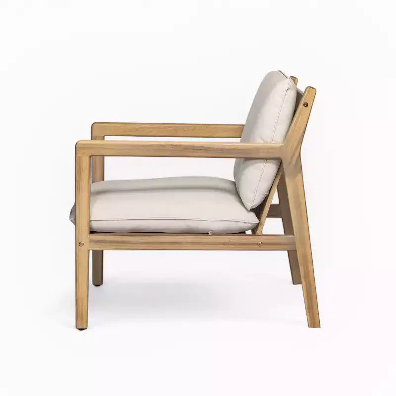 Christopher Knight Home Vanda Ensemble de 4 fauteuils de jardin en bois d'acacia à lattes avec coussins