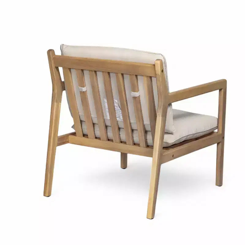 Christopher Knight Home Vanda Ensemble de 4 fauteuils de jardin en bois d'acacia à lattes avec coussins