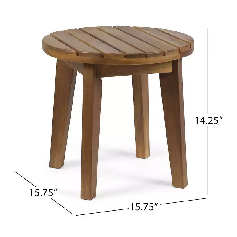 GDFStudio Lorie Ensemble de conversation 3 pièces en bois d'acacia avec coussins résistants à l'eau, teck/blanc