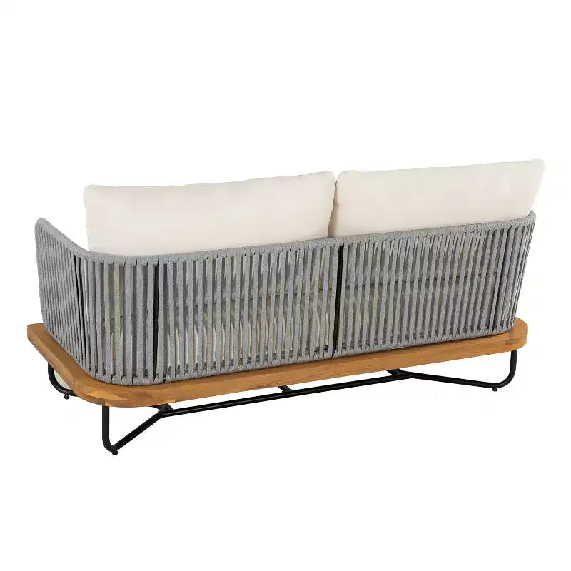 Christopher Knight Home Galen, ensemble de 6 meubles d'extérieur tissés en corde avec structure en acacia et fer, et assise rembourrée
