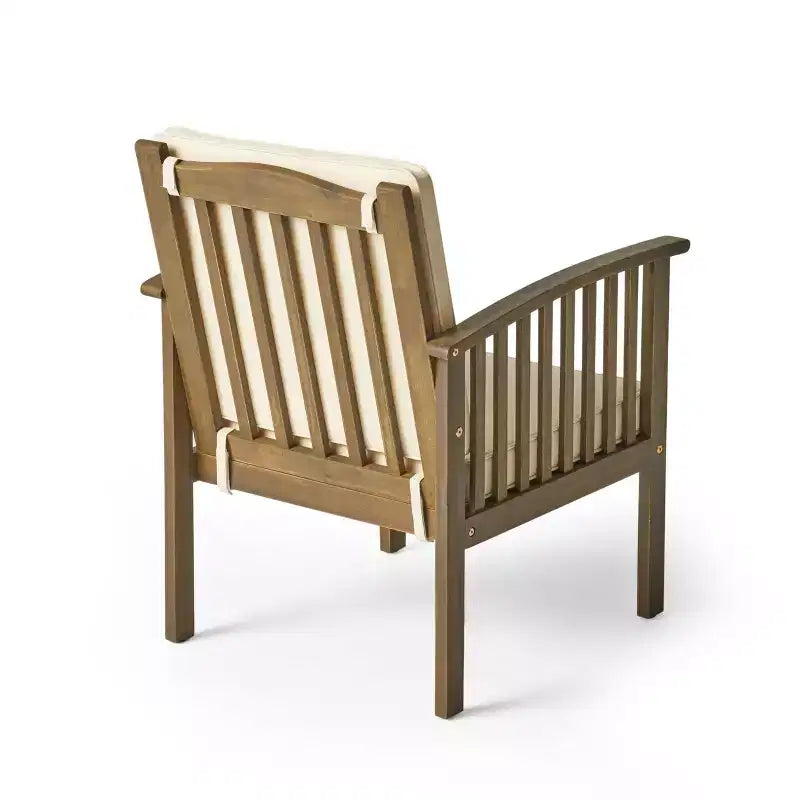 Christopher Knight Home Carolina Ensemble de conversation 5 pièces en bois d'acacia d'extérieur avec coussins