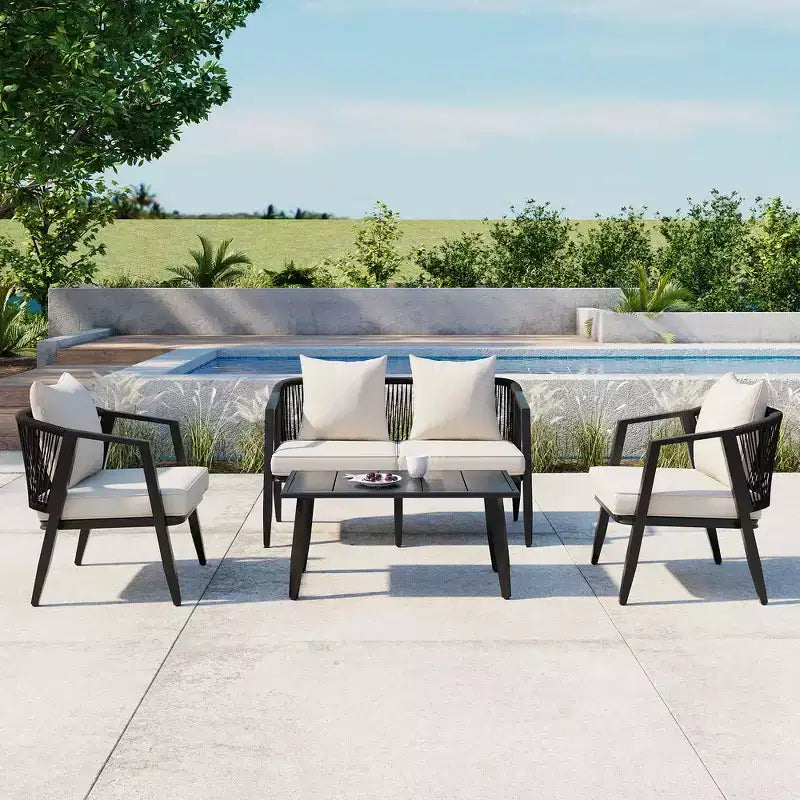 Ensemble de sièges d'extérieur Whisen, durables et confortables, adaptés aux patios, pelouses et bords de piscine