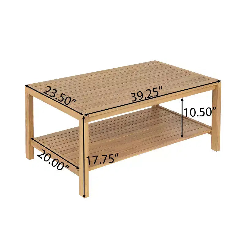 Christopher Knight Home Fraser Ensemble causeuse et table basse en bois d'acacia à lattes pour patio