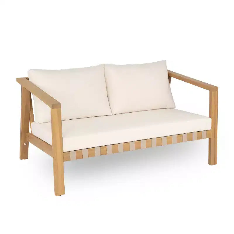 Christopher Knight Home Fraser Ensemble causeuse et table basse en bois d'acacia à lattes pour patio