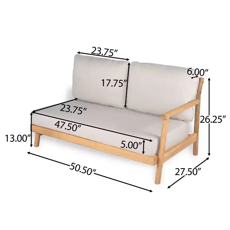 Christopher Knight Home Shane Ensemble de 3 pièces de salon de patio rustique en bois d'acacia avec lattes et sièges rembourrés