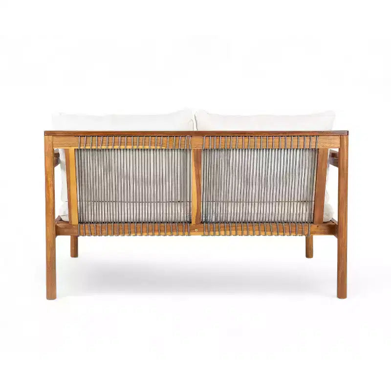 Christopher Knight Home Negley – Salon de jardin 2 pièces en bois d'acacia et corde avec coussins résistants à l'eau