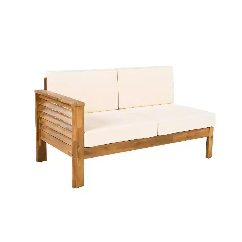 Christopher Knight Home Percy Canapé d'angle d'extérieur 5 places en bois d'acacia avec table basse