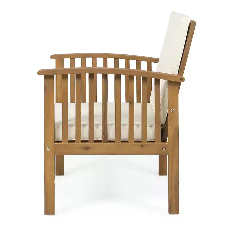 Ensemble de sièges 3 pièces en bois d'acacia Atlas Christopher Knight Home avec table d'appoint pliable