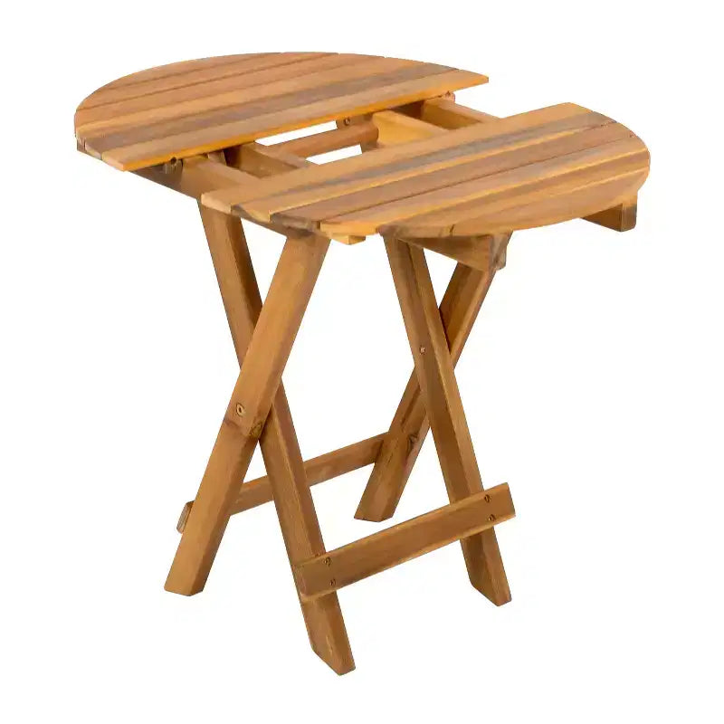 Ensemble de sièges 3 pièces en bois d'acacia Atlas Christopher Knight Home avec table d'appoint pliable