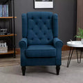 Okak Accent Chair Button-Tufted Living Room Chair with Upholstered Rounded Cushion High Wingback Armchair with Wood Legs for Lounge Bedroom