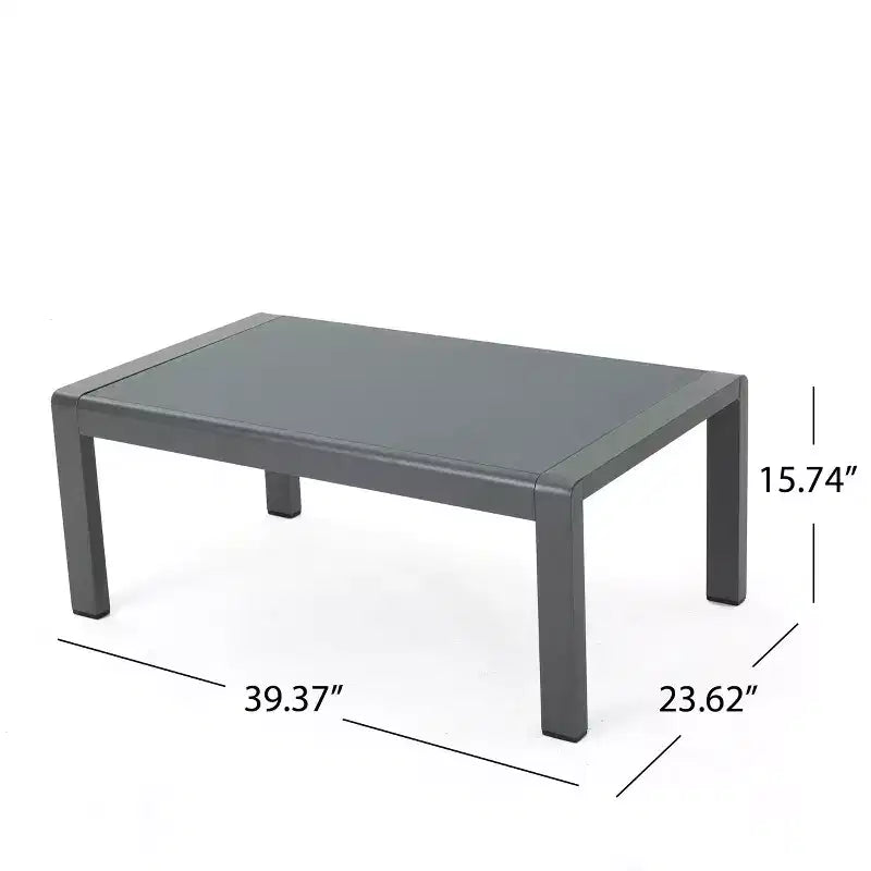 Christopher Knight Home Tiffany Salon de jardin d'extérieur moderne 6 places avec structure en aluminium et table basse