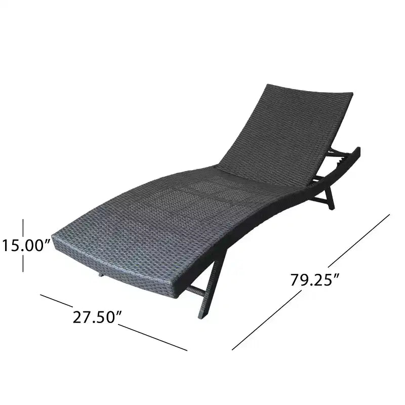 Christopher Knight Home Calvin Chaises longues réglables d'extérieur en rotin et fer 6 pièces avec tables pliantes