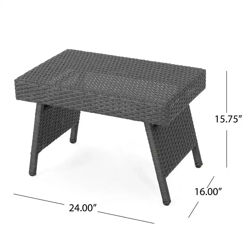 Christopher Knight Home Calvin Chaises longues réglables d'extérieur en rotin et fer 6 pièces avec tables pliantes
