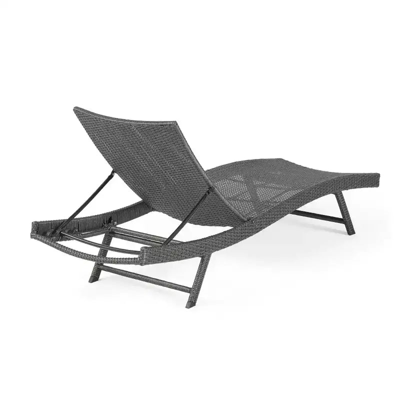 Christopher Knight Home Calvin Chaises longues réglables d'extérieur en rotin et fer 6 pièces avec tables pliantes