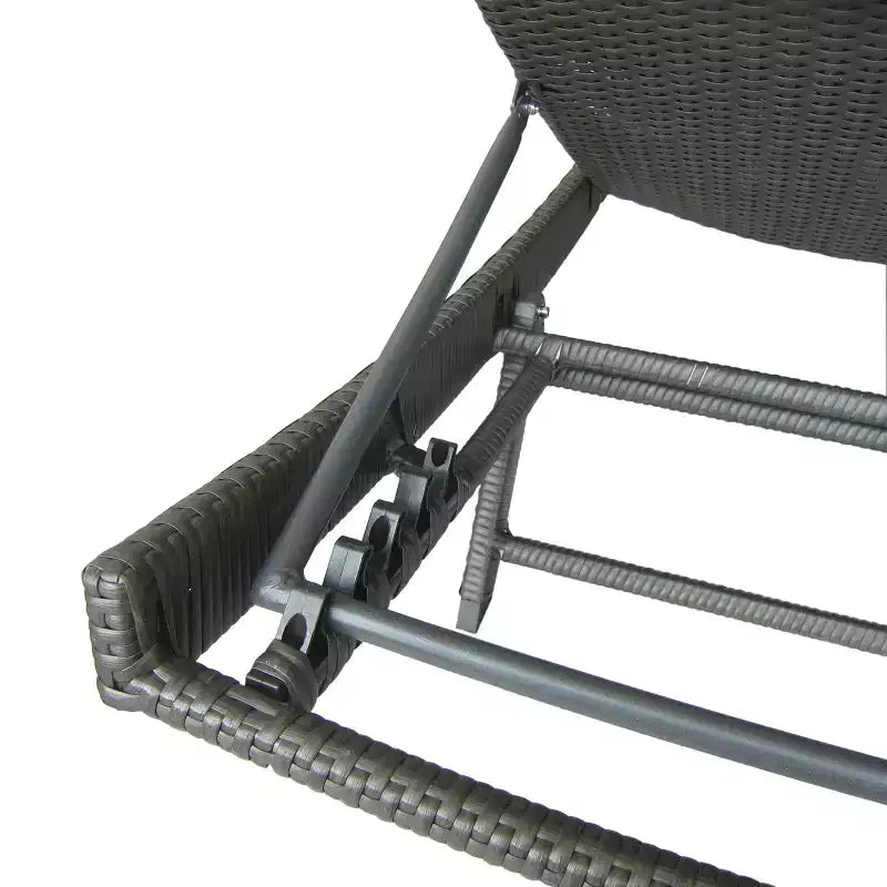 Christopher Knight Home Calvin Chaises longues réglables d'extérieur en rotin et fer 6 pièces avec tables pliantes