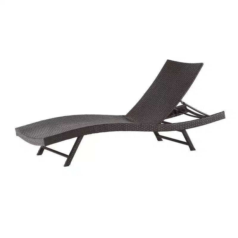 Christopher Knight Home Calvin Chaises longues réglables d'extérieur en rotin et fer 6 pièces avec tables pliantes