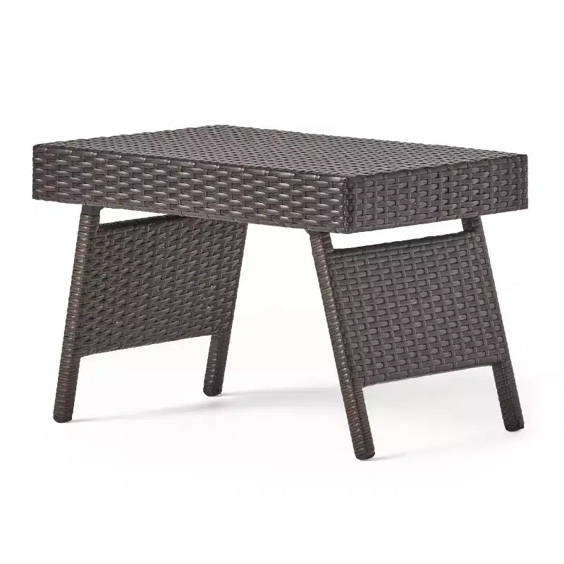 Christopher Knight Home Calvin Chaises longues réglables d'extérieur en rotin et fer 6 pièces avec tables pliantes