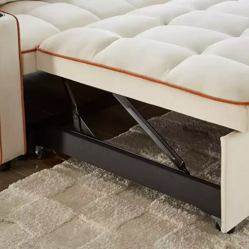 Zeus & Ruta Versatile 3-in-1 Foldable Velvet Sofa Bed with Adjustable Backrest, USB Port, Ashtray & Swivel Phone Stand