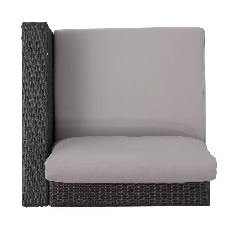 Christopher Knight Home Santa Rosa Ensemble de canapé sectionnel d'extérieur 9 pièces en osier en V et aluminium avec coussins