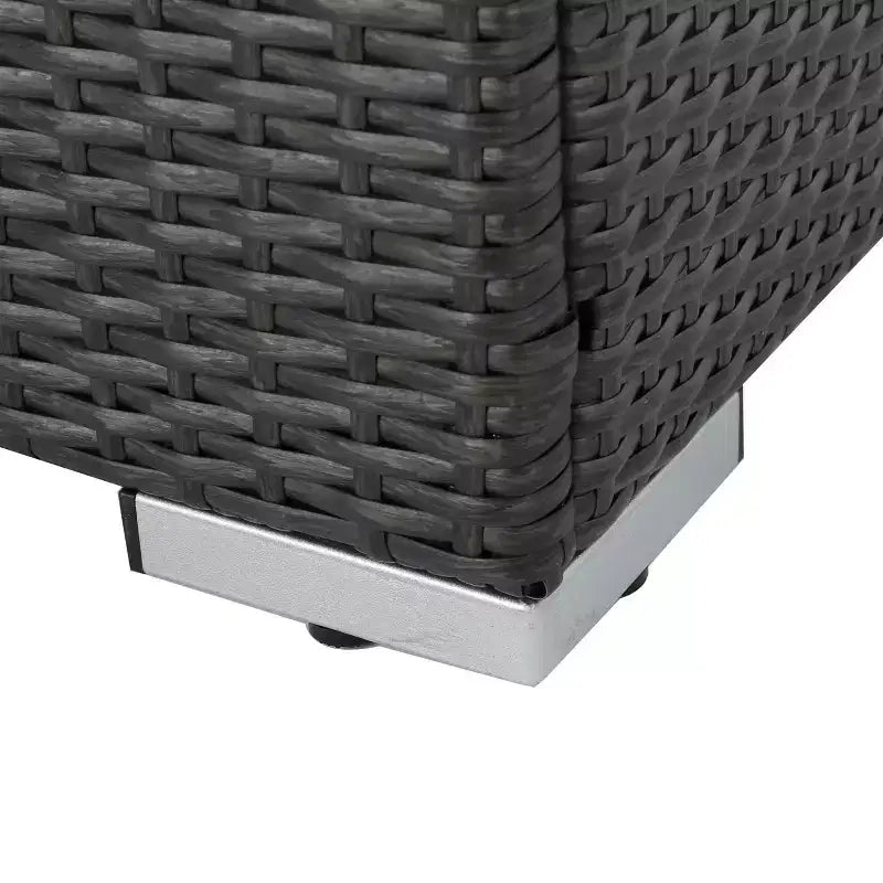 Christopher Knight Home Santa Rosa Ensemble de canapé sectionnel d'extérieur 9 pièces en osier en V et aluminium avec coussins