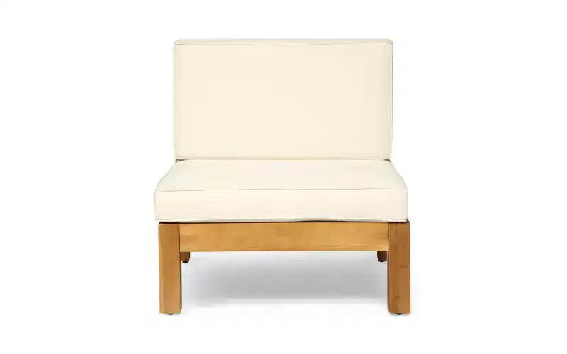 Ensemble de canapés d'extérieur modulaires en bois d'acacia en forme de U à 8 pièces Dominic Christopher Knight Home avec coussins