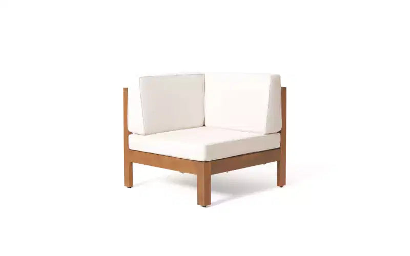 Ensemble de canapés d'extérieur modulaires en bois d'acacia en forme de U à 8 pièces Dominic Christopher Knight Home avec coussins