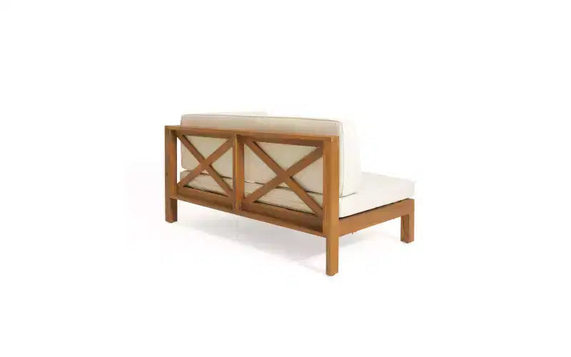 Ensemble de canapés d'extérieur modulaires en bois d'acacia en forme de U à 8 pièces Dominic Christopher Knight Home avec coussins