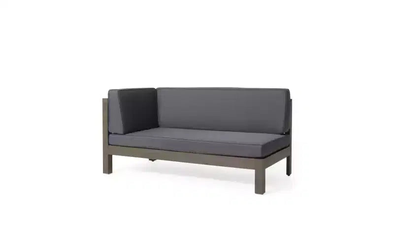 Ensemble de canapés d'extérieur modulaires en bois d'acacia en forme de U à 8 pièces Dominic Christopher Knight Home avec coussins