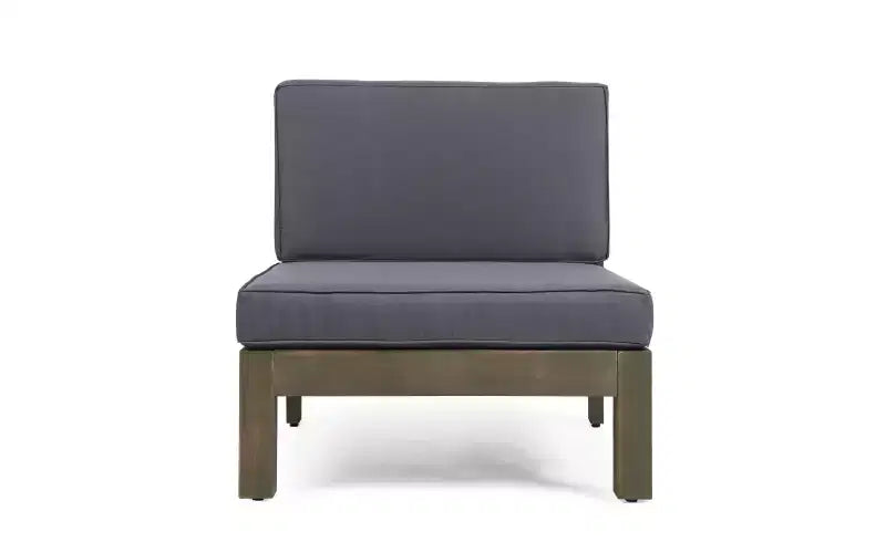 Ensemble de canapés d'extérieur modulaires en bois d'acacia en forme de U à 8 pièces Dominic Christopher Knight Home avec coussins