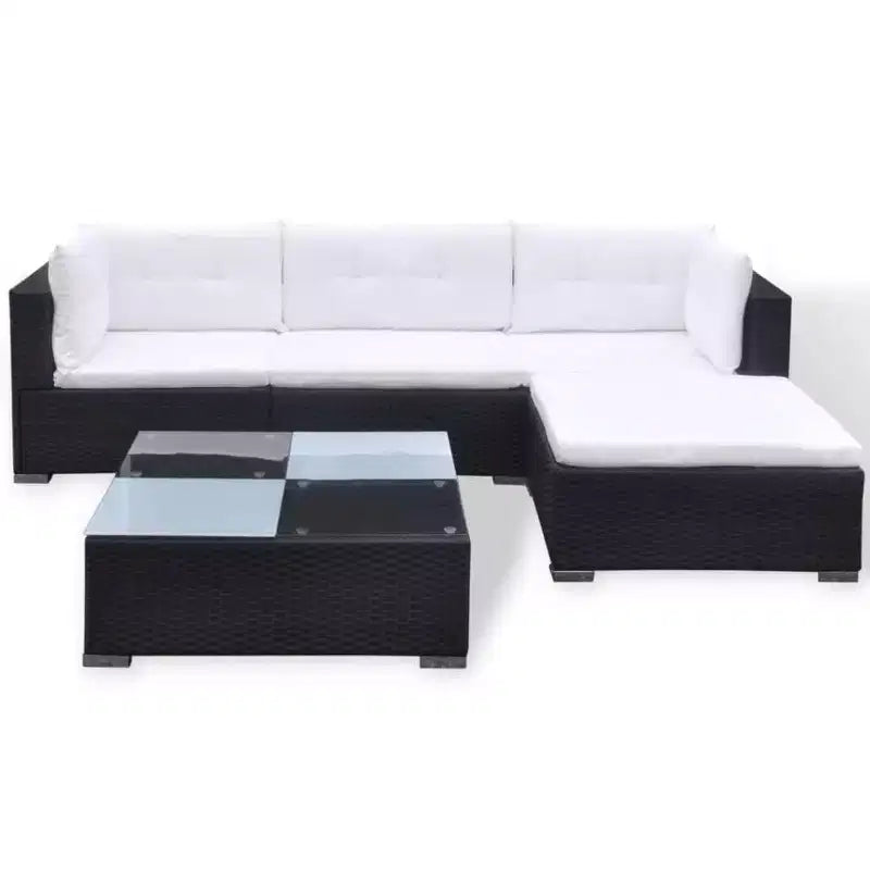 vidaXL Salon de jardin noir