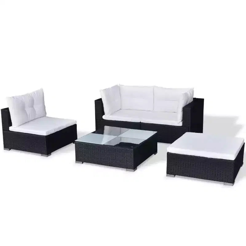 vidaXL Salon de jardin noir