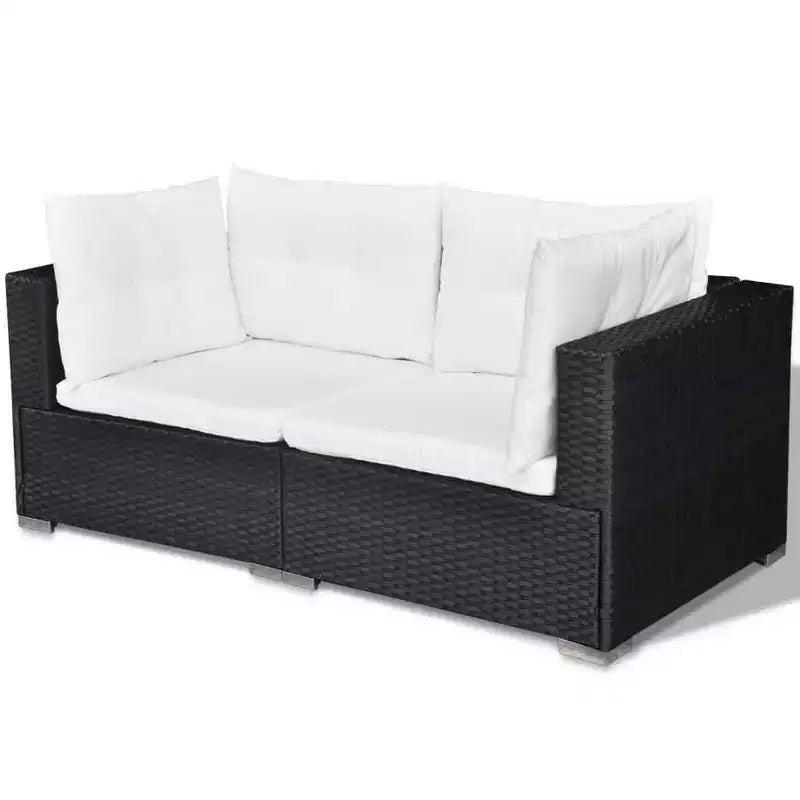 vidaXL Salon de jardin noir