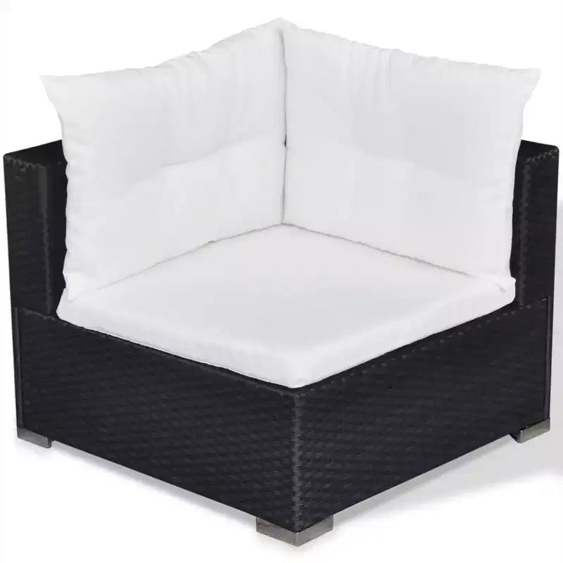 vidaXL Salon de jardin noir