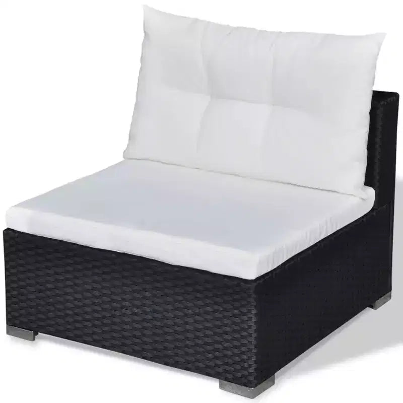 vidaXL Salon de jardin noir