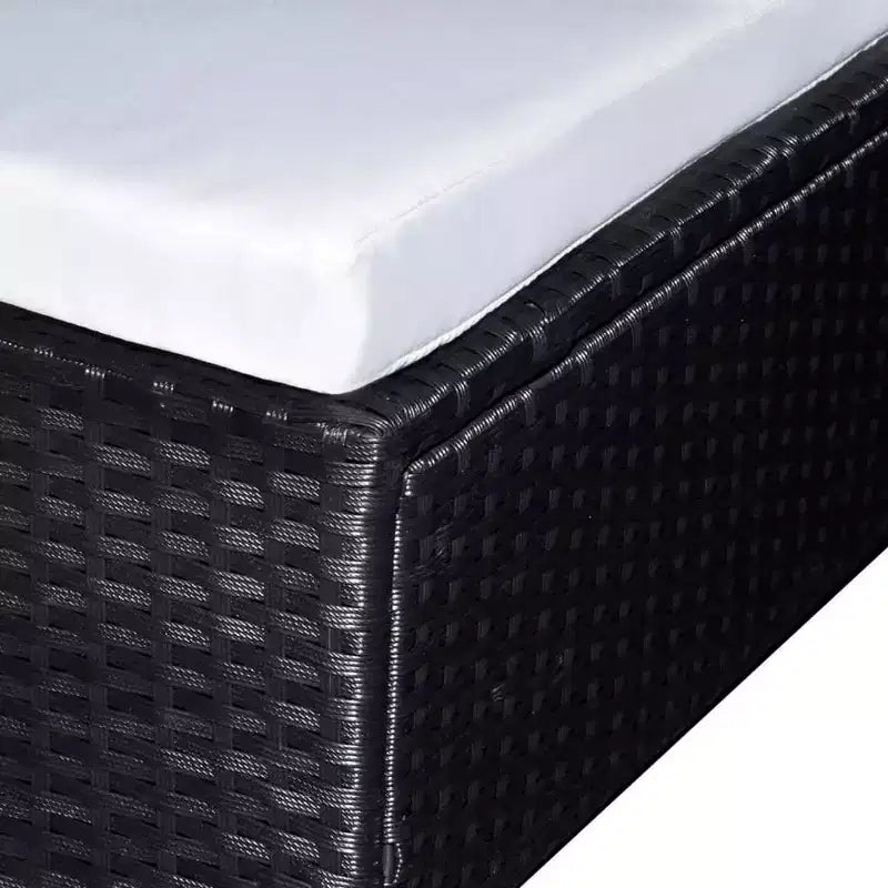 vidaXL Salon de jardin 6 pièces avec coussins résine tressée noir