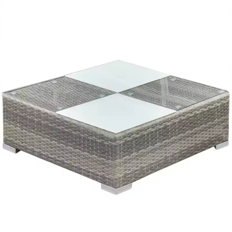 vidaXL Salon de jardin 8 pièces - Résine tressée grise avec coussins confortables, configuration polyvalente - Idéal pour le jardin et la terrasse