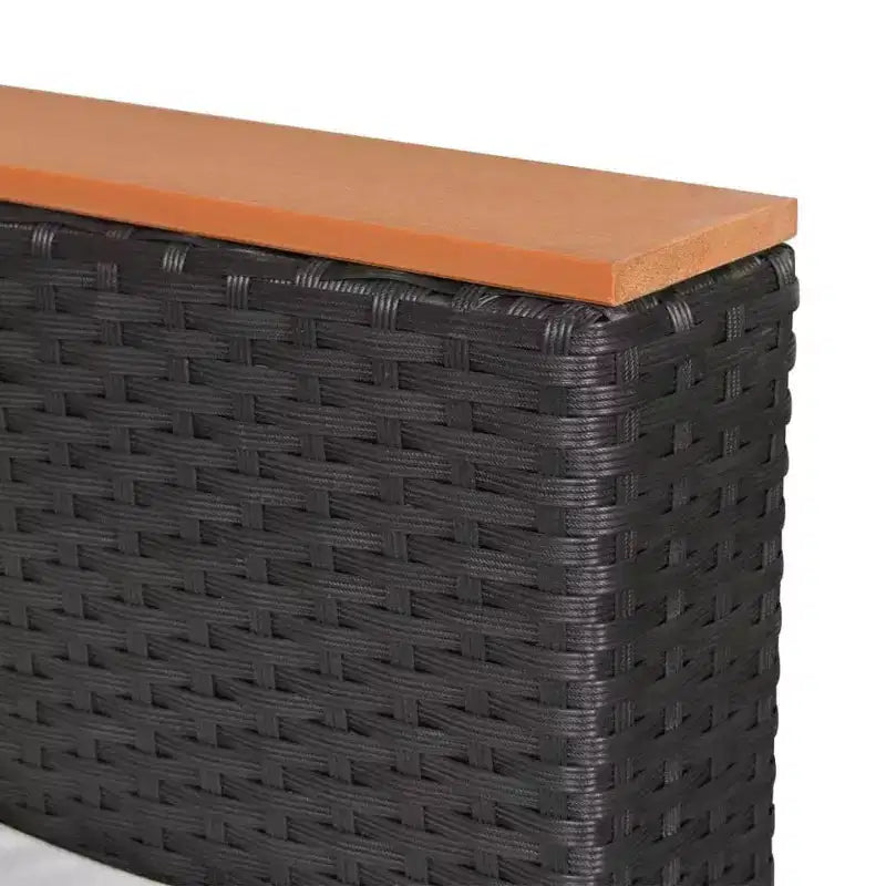 vidaXL Salon de jardin 4 pièces - Meubles de terrasse en résine tressée avec coussins et boîte de rangement, parfaits pour le jardin/la terrasse, noir et blanc crème