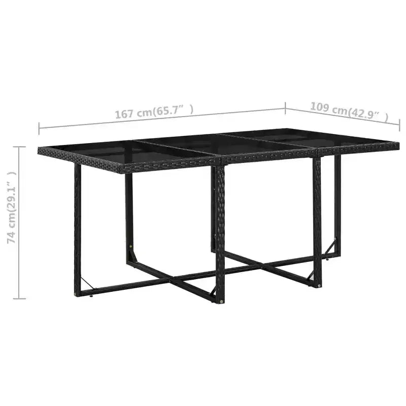 vidaXL Ensemble de meubles de jardin – 11 pièces en résine tressée noire avec coussins, plateau en verre – Élégant, durable, facile à nettoyer, mobilier de jardin d'extérieur