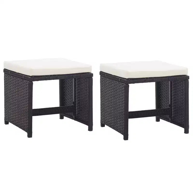 vidaXL Ensemble de meubles de jardin – 11 pièces en résine tressée noire avec coussins, plateau en verre – Élégant, durable, facile à nettoyer, mobilier de jardin d'extérieur