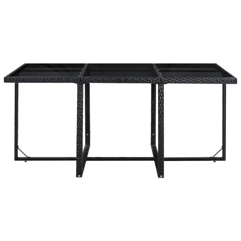 vidaXL Ensemble de meubles de jardin – 11 pièces en résine tressée noire avec coussins, plateau en verre – Élégant, durable, facile à nettoyer, mobilier de jardin d'extérieur