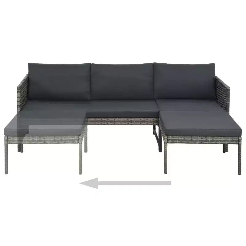 vidaXL Canapé de jardin gris, gris foncé