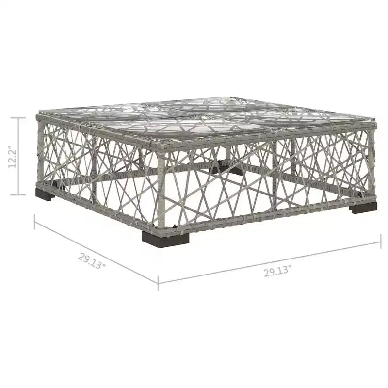 vidaXL Salon de jardin 6 places en résine tressée gris avec accoudoirs réglables